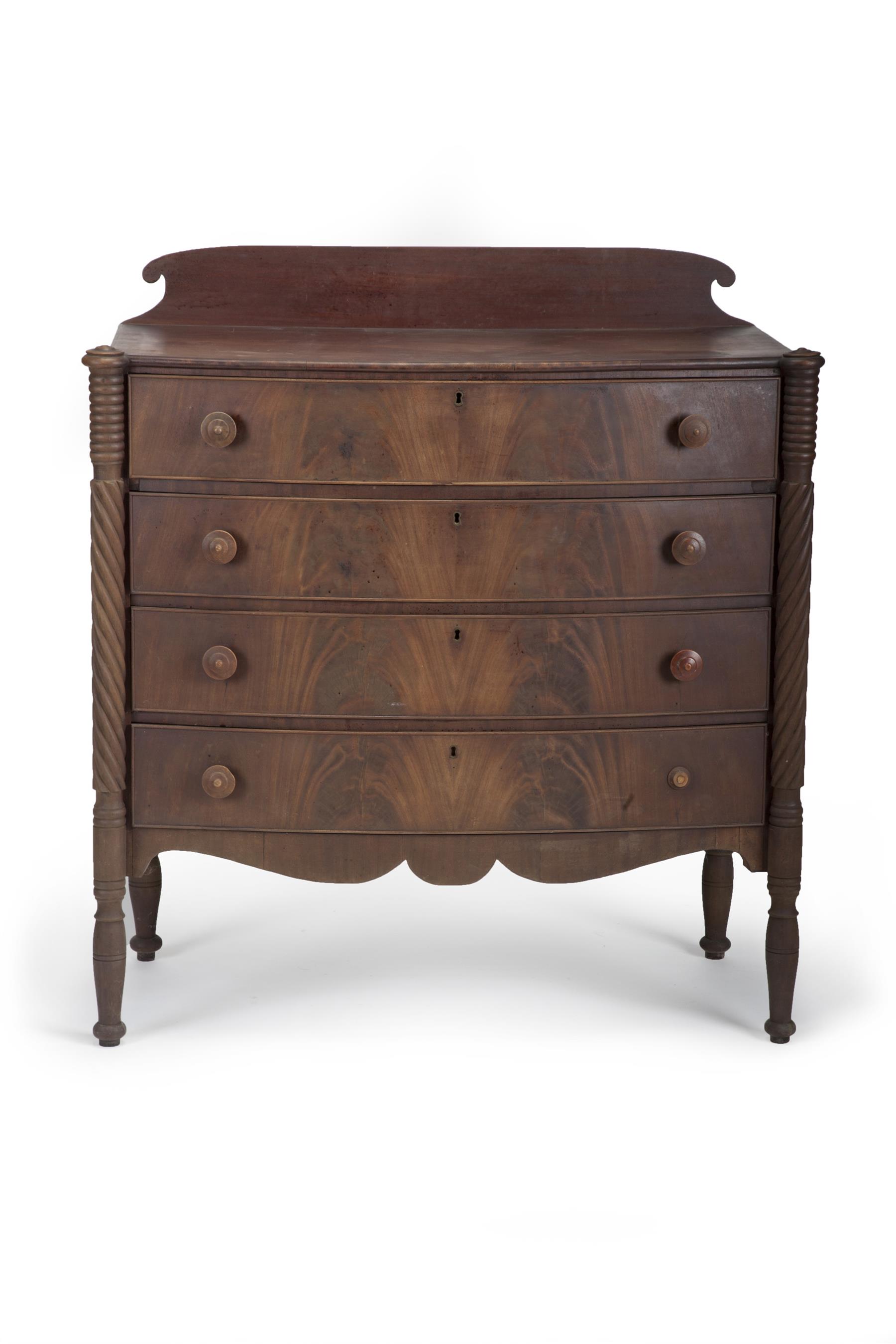 Appraisal: AMERICAN FEDERAL BOWFRONT CHEST OF DRAWERS First half- th century