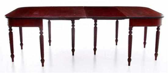 Appraisal: Late Federal style cherry dining table two D-shaped sections each