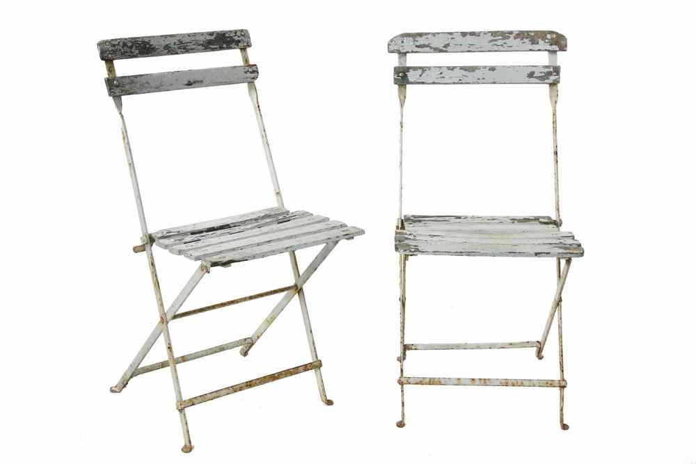 Appraisal: BISTRO CHAIRS - Set of eight early th c folding