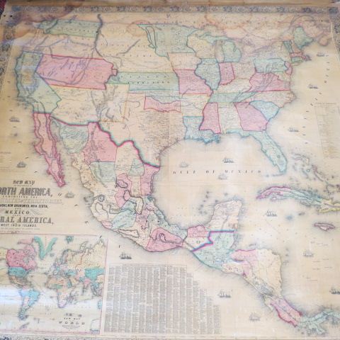 Appraisal: Antique Wall Map as found in the estate