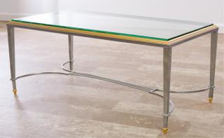 Appraisal: Maison Jensen Style Coffee Table Glass Top Neoclassical Style two