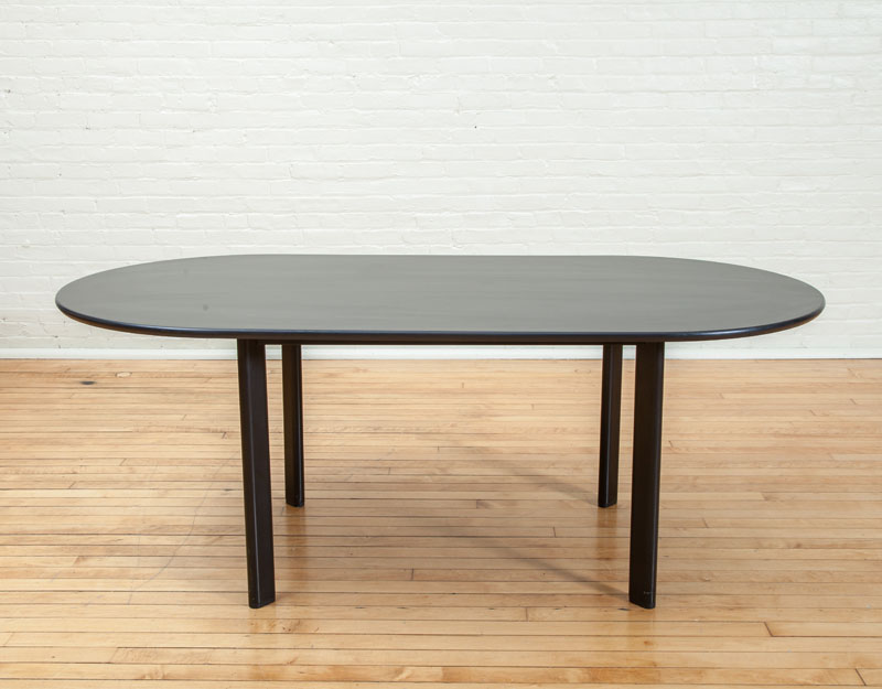 Appraisal: JOE D'URSO FOR KNOLL BLACK LAMINATE AND PAINTED METAL TABLE