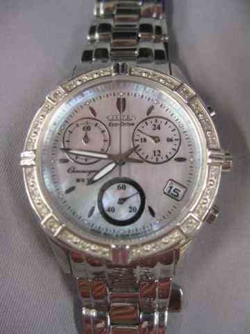 Appraisal: Citizen Eco-Drive Wristwatch model WR- mother-of-pearl dial stainless steel case