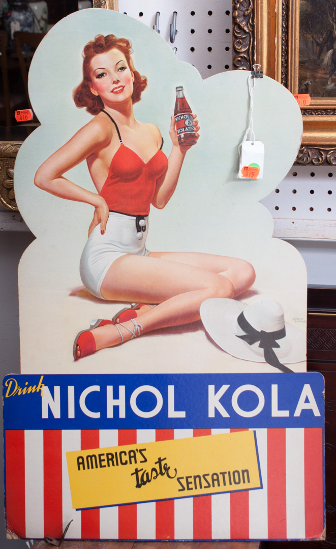 Appraisal: Cardboard Nichol Kola counter display Condition Bottom corners are dog-eared