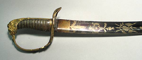 Appraisal: A British Pattern officer's saber Broad curved inch blade with