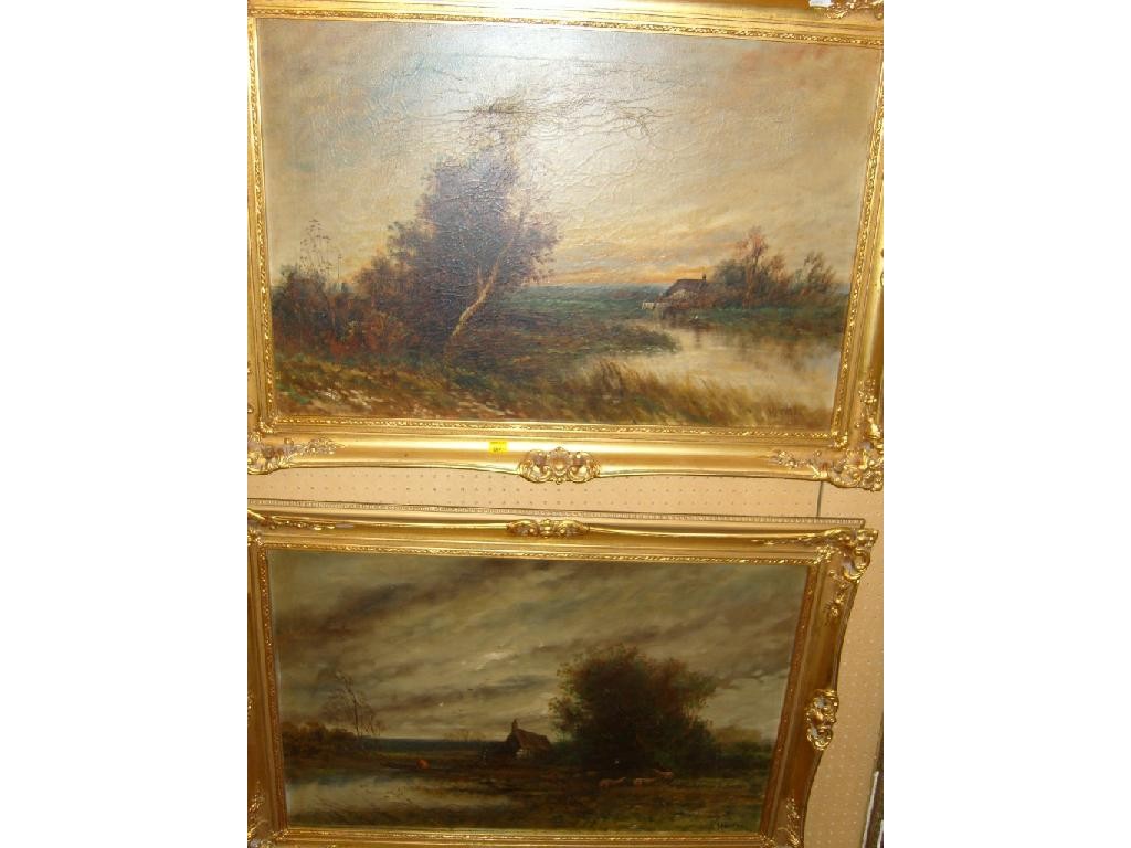 Appraisal: A pair of late th century oil paintings on canvas