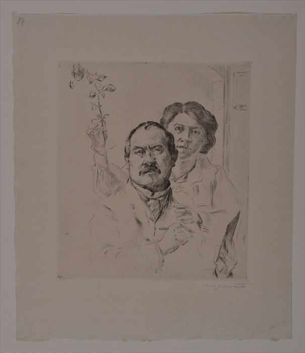 Appraisal: LOVIS CORINTH - TWO GROUP PORTRAITS Drypoint etchings each signed