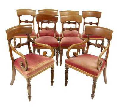 Appraisal: A set of eight early Victorian mahogany dining chairs each