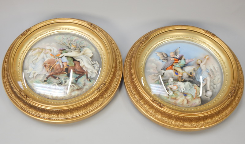 Appraisal: A pair of thC Continental Bisque porcelain plaques each decorated