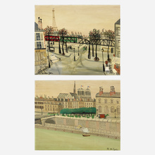 Appraisal: Armand-Marie Gu rin PARIS STREET SCENE TUILERIES TWO WORKS oil