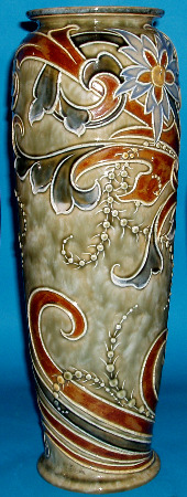 Appraisal: Stoneware Vase Decorated With Scrolling Foilage By Frank Arthur Butler