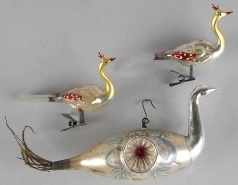 Appraisal: Lot of Bird Christmas Ornaments Description All with spun glass