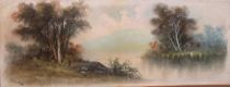 Appraisal: Pastel Drawing Signed Chandler Pastel drawing of a springtime landscape