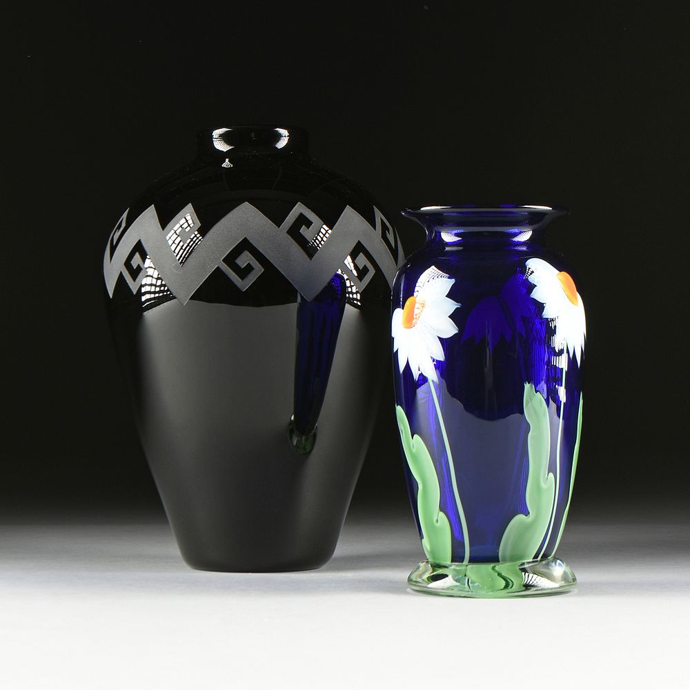 Appraisal: TWO ART GLASS VASES LATE TH CENTURY TWO ART GLASS