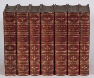 Appraisal: th c leatherbound 'Queens of England' Seven volumes of 'The