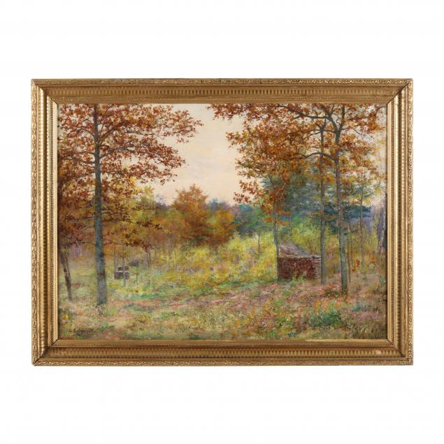 Appraisal: LOUIS COIGNARD AMERICAN - AUTUMN WOODS Oil on canvas signed