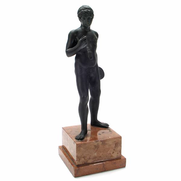 Appraisal: An Italian patinated bronze figure of an athlete after the