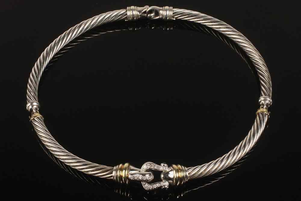 Appraisal: NECKLACE - David Yurman Rope Pattern Hinged Necklace with K