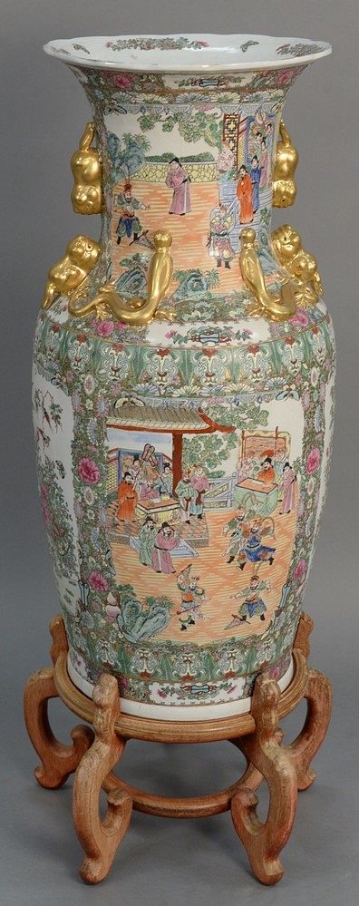 Appraisal: Large Rose Medallion vase Provenance Estate of Mark W Izard