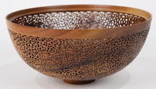 Appraisal: Pat and Peggy Bookey carved koa wood bowl Pat and