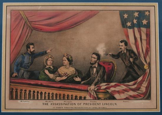 Appraisal: GROUP OF SIX PRINTS DEPICTING PRESIDENT LINCOLN including Death Bed