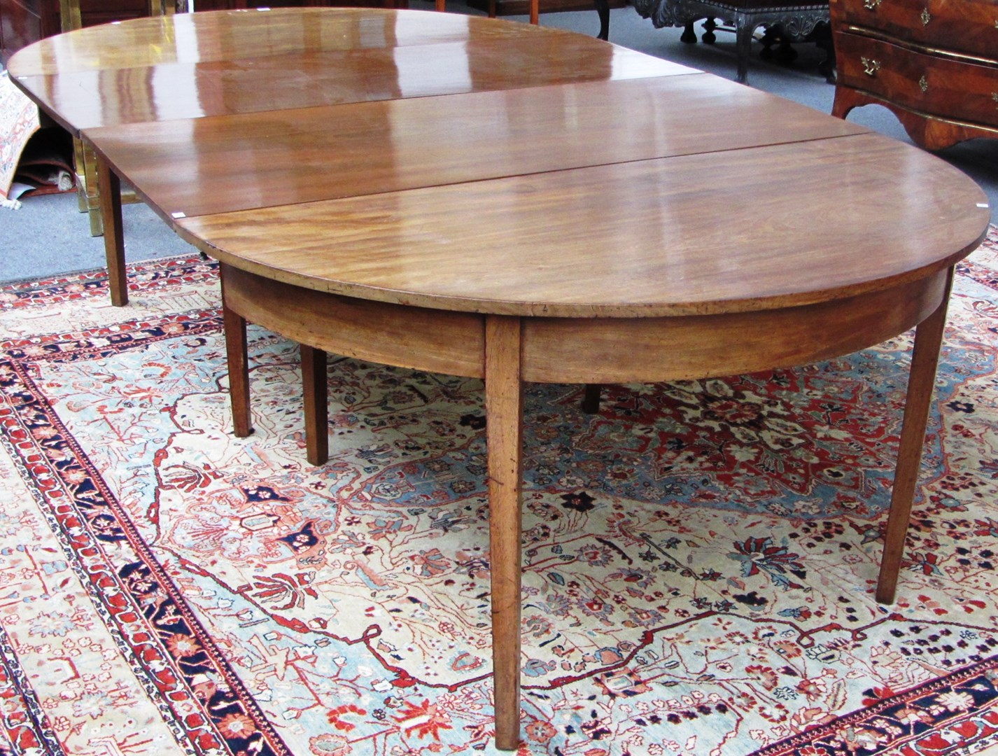 Appraisal: A late George III mahogany 'D' end dining table with