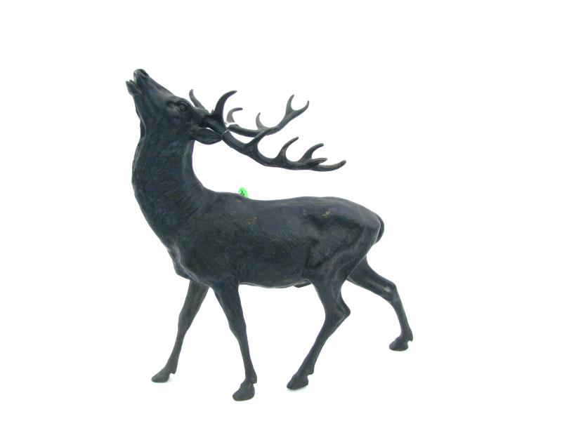 Appraisal: Cast Bronze Deer Figure '' high '' long one antler