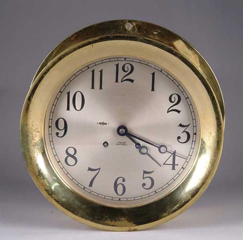 Appraisal: CHELSEA SHIP S BELL BRASS CLOCK Serial No Round brass