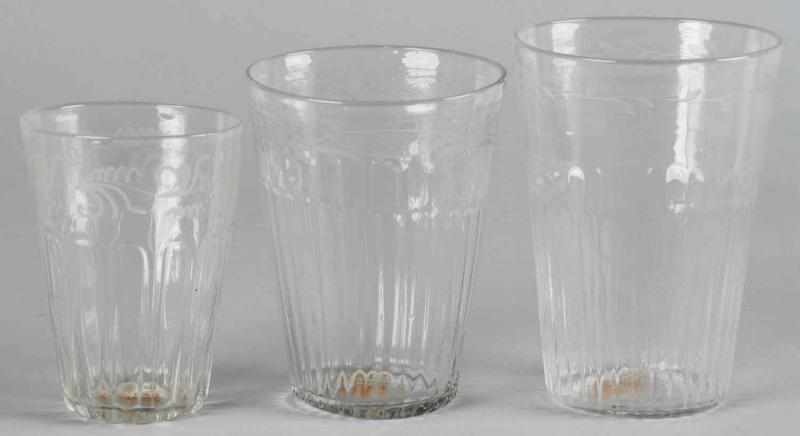 Appraisal: Lot of Early American Stiegel Glass Vases Description Circa to