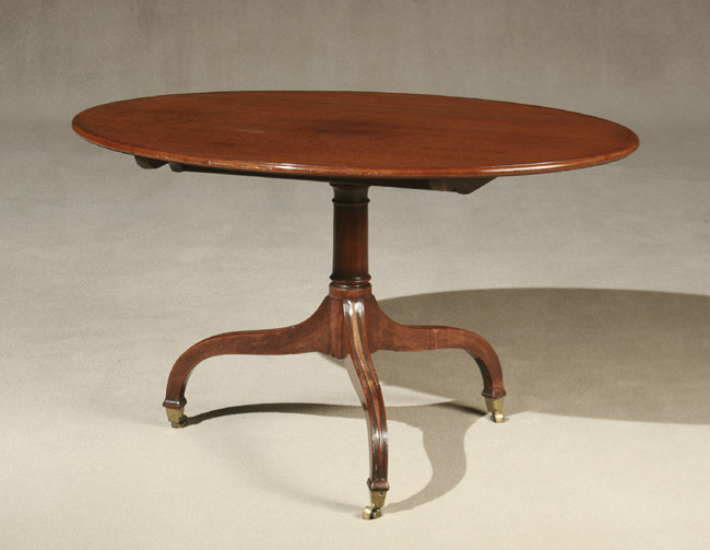 Appraisal: George III Satinwood Inlaid Mahogany Oval Tip-Top Breakfast Table Circa