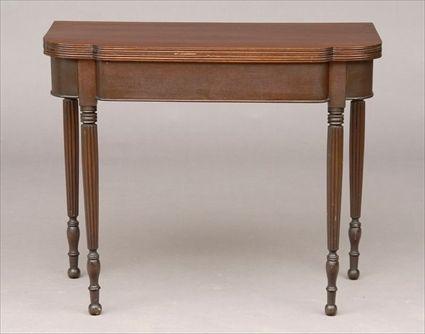 Appraisal: Regency Carved Mahogany Bowed Breakfast Games Table x x in