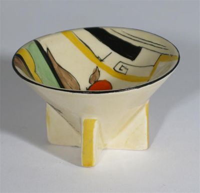 Appraisal: Newport' a Clarice Cliff Bizarre Conical sugar basin painted in