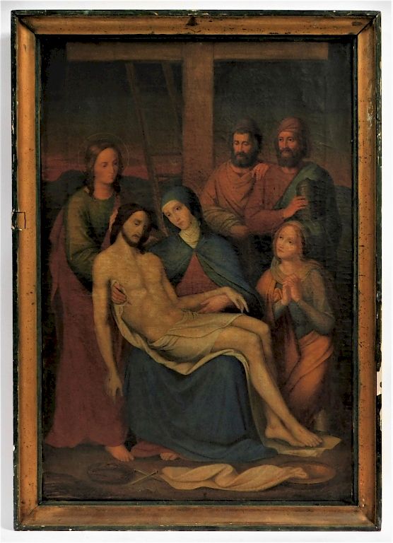 Appraisal: C Continental Old Master's Crucifixion Painting Europe th-Early th Century