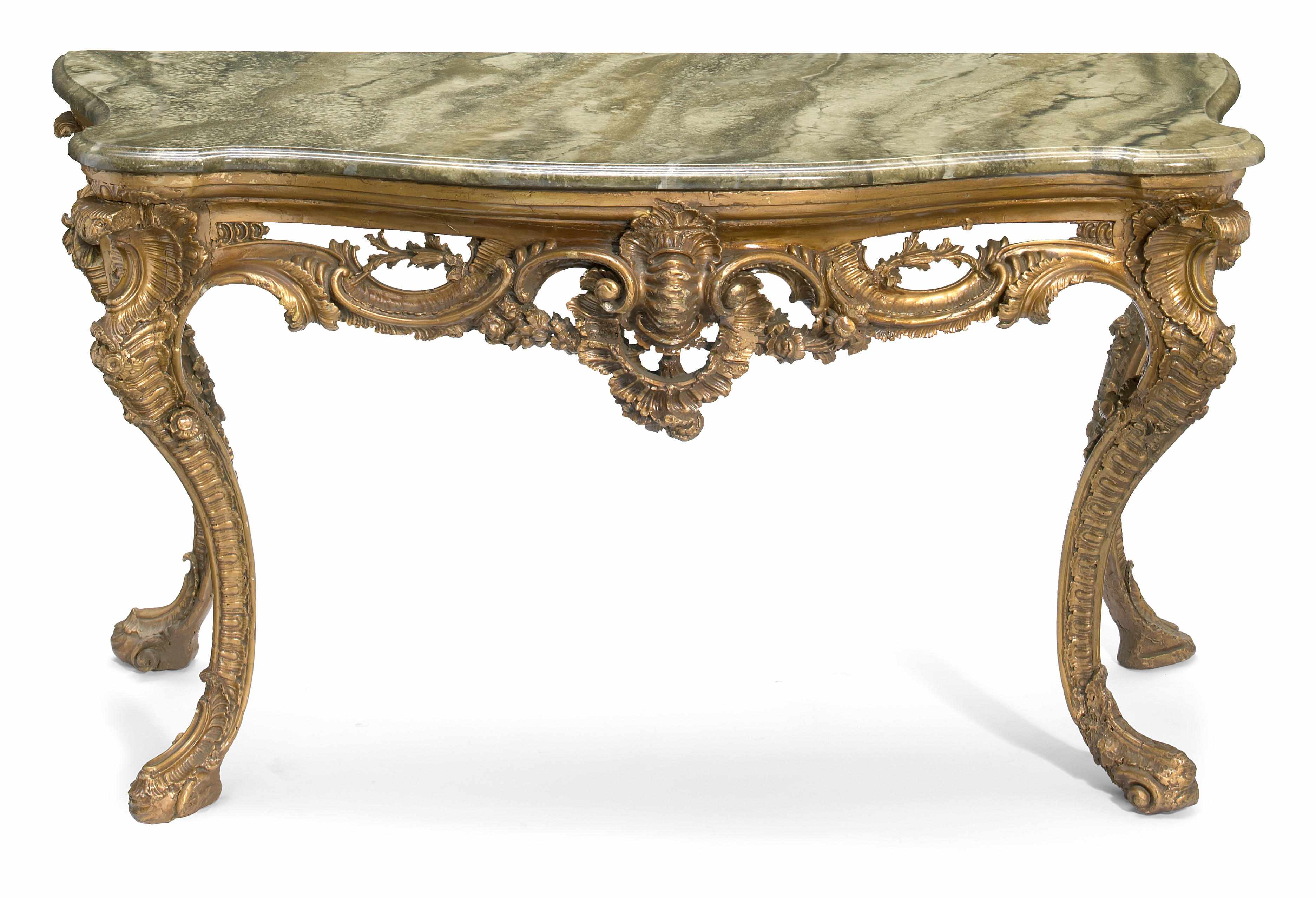 Appraisal: An Italian Rococo carved giltwood console third quarter th century