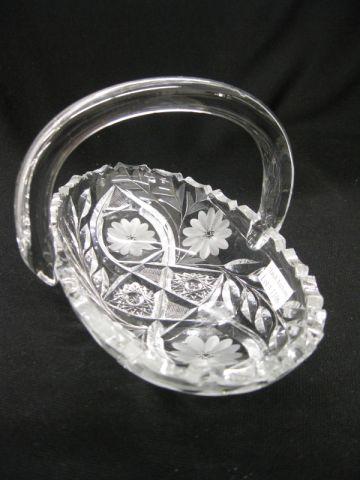 Appraisal: Cut Glass Candy Basket oval x