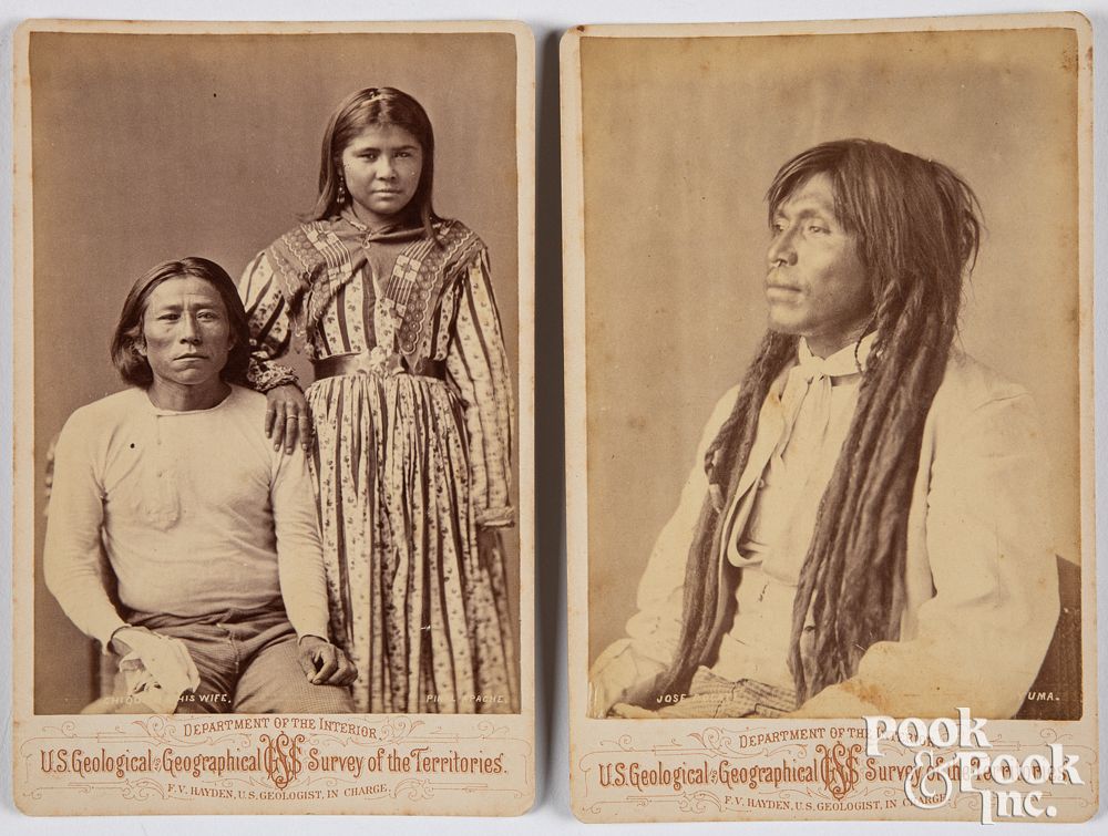 Appraisal: Two Native American Indian cabinet card photos Two Native American