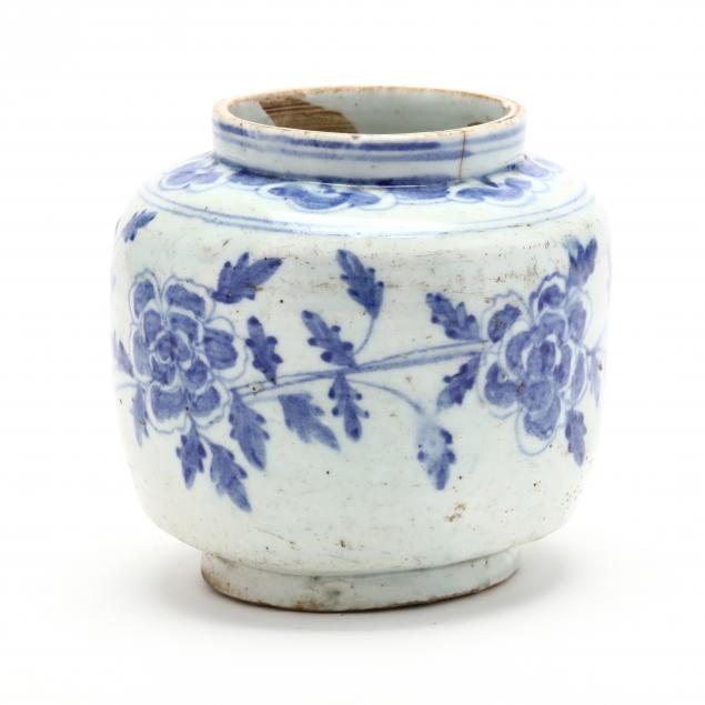 Appraisal: KOREAN BLUE AND WHITE PORCELAIN JAR Joeson period - th