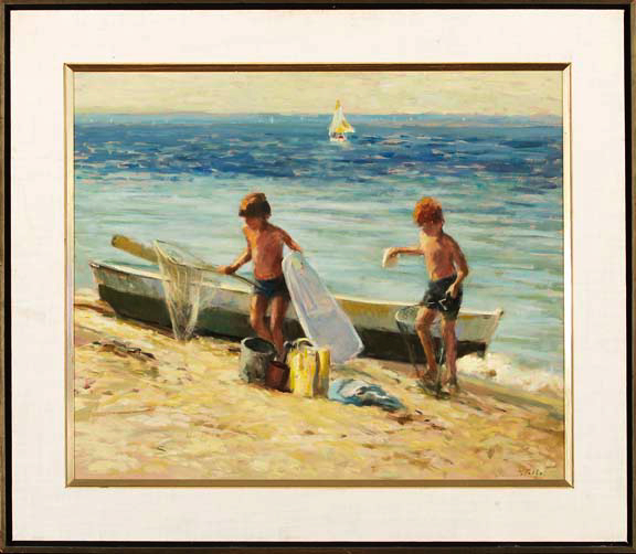 Appraisal: Marie Stobbe American New York - Boys with Fishing Nets