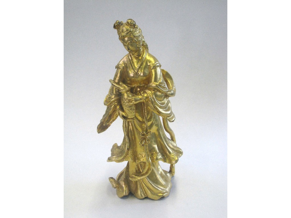 Appraisal: Gilt figure of Guan Yin