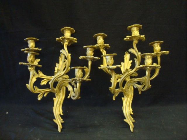 Appraisal: Pr bronze arm sconces From a Riverdale NY estate Dimensions