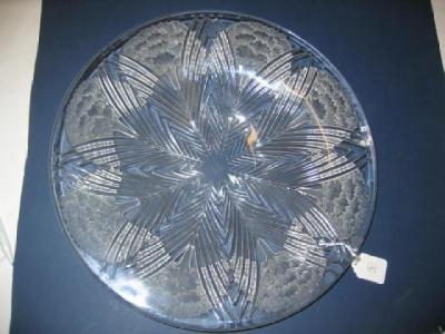 Appraisal: A LALIQUE GLASS DISH of circular form with radiating impressed