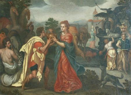 Appraisal: Flemish School th Century Rebecca at the Well Estimate -