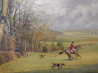 Appraisal: Neil Cawthorne United Kingdom b oil on canvas fox hunt