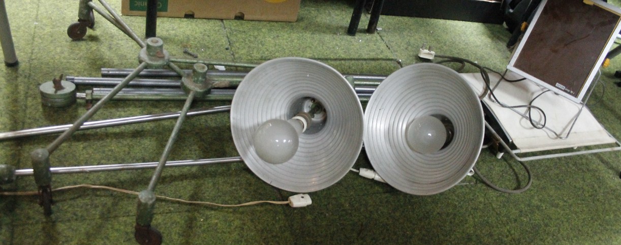 Appraisal: Various lighting and effects etc light shade on stand etc