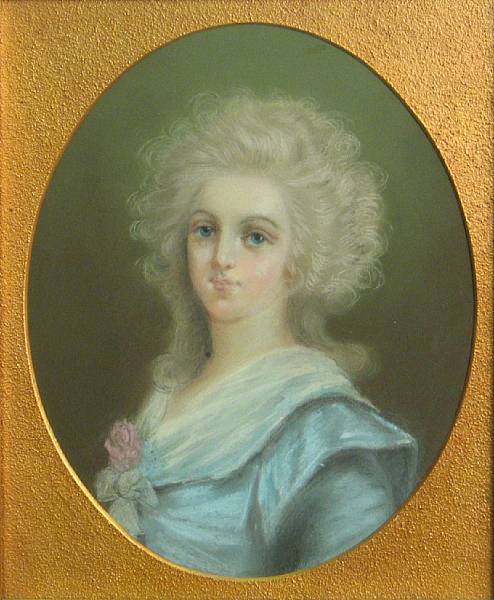 Appraisal: Austrian School A portrait of a young lady also another