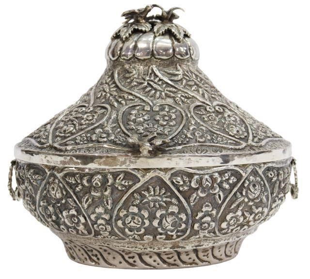 Appraisal: Egyptian silver covered box tureen second half th c the