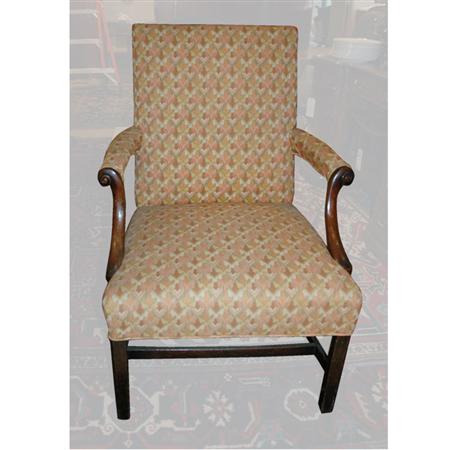 Appraisal: George III Style Mahogany Upholstered Armchair Estimate -