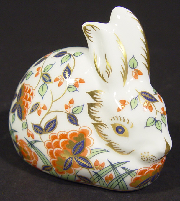 Appraisal: Royal Crown Derby meadow rabbit paperweight with gold stopper printed