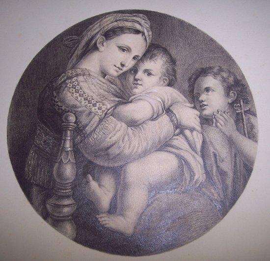 Appraisal: after RaphaelThe Madonna Christ Child and St Johnpencil roundel cm