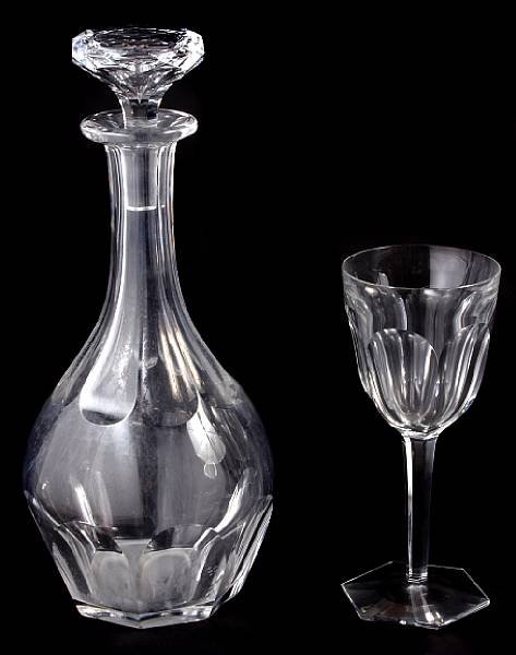 Appraisal: A Baccarat glass decanter together with six oversized Baccarat goblets